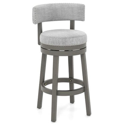 Costway 31" Swivel Bar Stool with Upholstered Back Seat and Footrest
