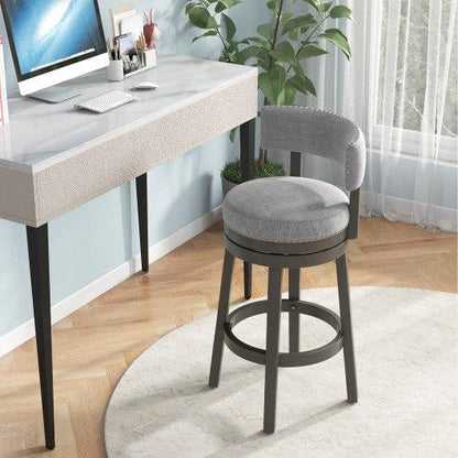 Costway 31" Swivel Bar Stool with Upholstered Back Seat and Footrest