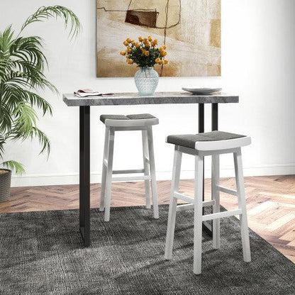 Costway 31.5" 2 Pieces Upholstered Saddle Barstools with Padded Cushions