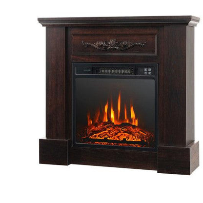 Costway 32" Electric Fireplace with Mantel and Remote Control