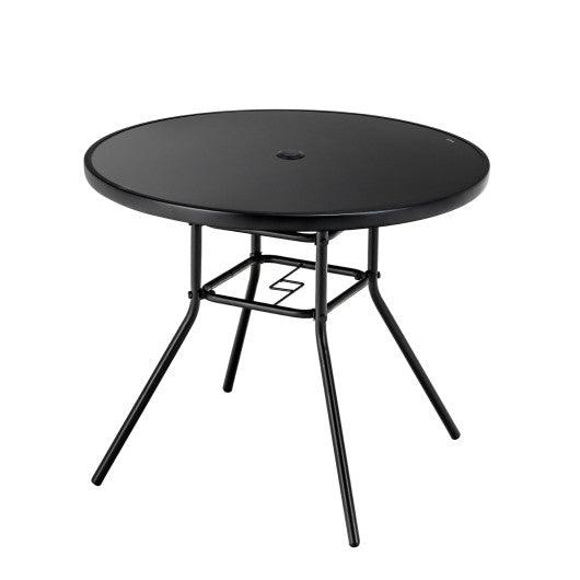 Costway 34" Patio Dining Table with 1.5 inch Umbrella Hole for Garden