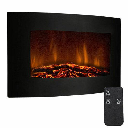 Costway 35" Large 1500w Adjustable Electric Wall Mount Fireplace Heater