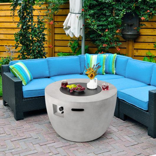 Costway 36" 50,000 BTU Round Concrete Propane Fire Pit Table with Lava Rocks PVC Cover
