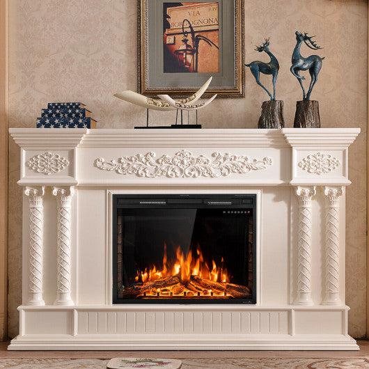Costway 36" Electric Fireplace Freestanding Heater with Natural Flame Option
