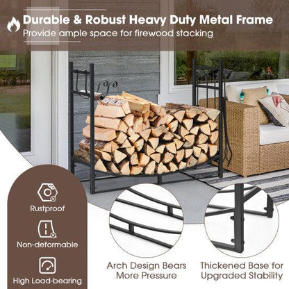 Costway 36" Fireplace Log Holder with Kindling Holders and Shovel