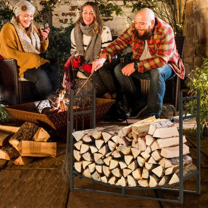 Costway 36" Fireplace Log Holder with Kindling Holders and Shovel