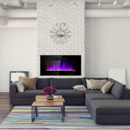Costway 36" Recessed Wall Mounted Standing Electric Heater Electric Fireplace