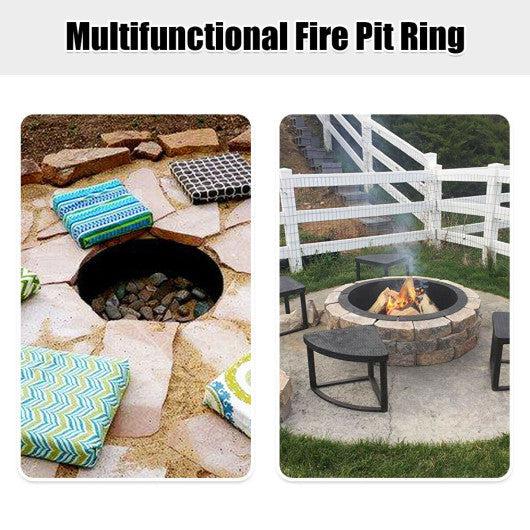 Costway 36" Round Steel Fire Pit Ring Line for Outdoor Backyard