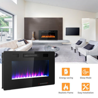 Costway 36" Ultra Thin Wall Mounted Electric Fireplace