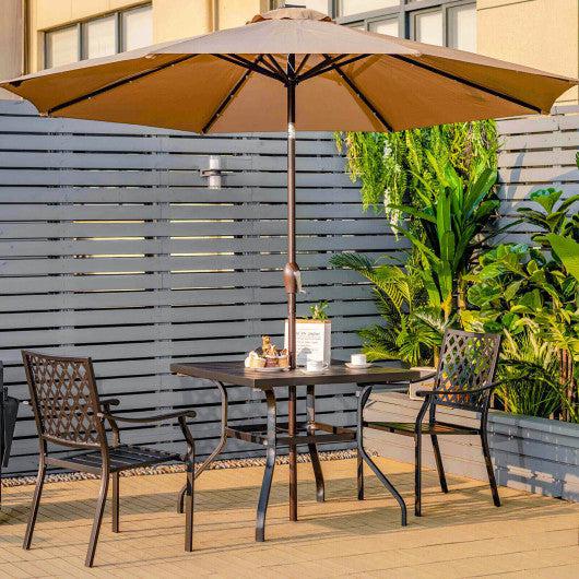 Costway 37" Square Patio Dining Table with Umbrella Pole Hole