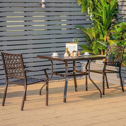 Costway 37" Square Patio Dining Table with Umbrella Pole Hole