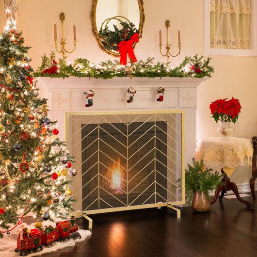Costway 38" x 31" Golden Single Panel Fireplace Screen
