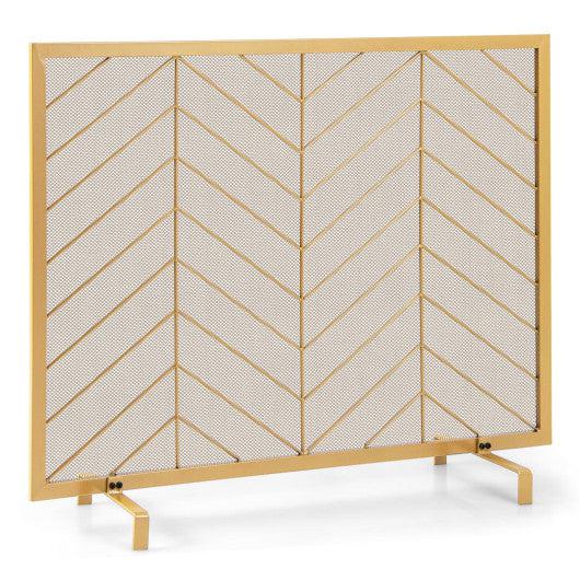 Costway 38" x 31" Golden Single Panel Fireplace Screen
