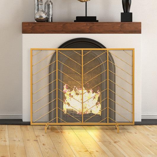 Costway 39" x 31" Single Panel Fireplace Screen Spark Guard Fence