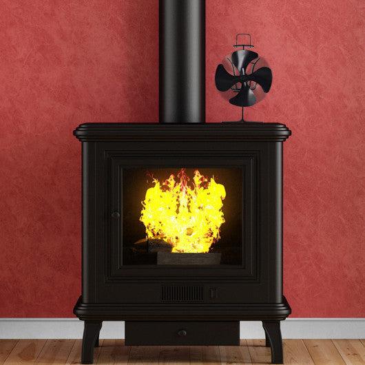 Costway 4 Blades Fireplace Stove Fan Fuel Saving Eco USB