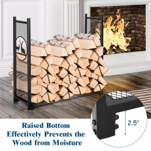 Costway 4' Heavy Duty Firewood Log Rack for Fireplace Stove Fire Pit