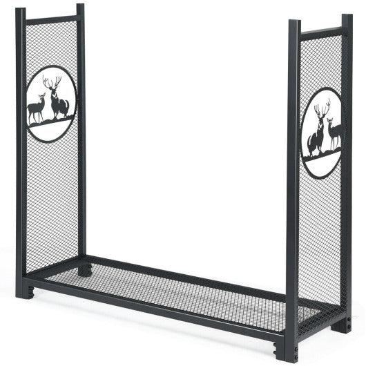 Costway 4' Heavy Duty Firewood Log Rack for Fireplace Stove Fire Pit
