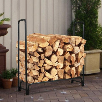 Costway 4' Outdoor Steel Firewood Log Rack