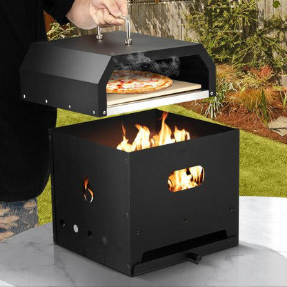 Costway 4-in-1 Outdoor Portable Pizza Oven with 12" Pizza Stone