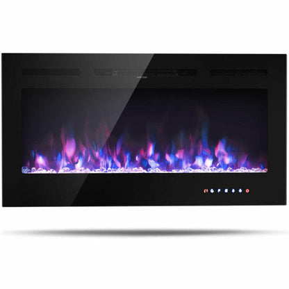 Costway 40" Electric Fireplace Recessed with Thermostat