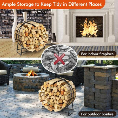 Costway 40" Tubular Steel Firewood Storage Rack