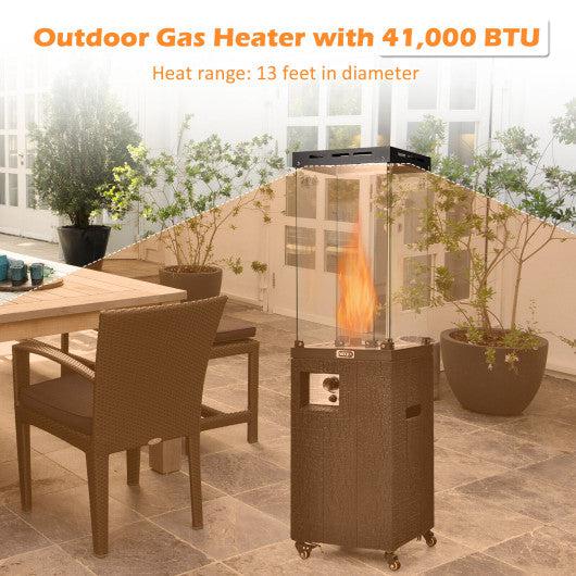 Costway 41,000 BTU Black Liquid Propane Patio Heater with Lockable Wheels