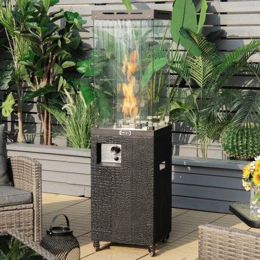 Costway 41,000 BTU Black Liquid Propane Patio Heater with Lockable Wheels