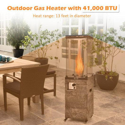 Costway 41,000 BTU Dark Gray Liquid Propane Patio Heater with Lockable Wheels