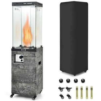 Costway 41,000 BTU Dark Gray Liquid Propane Patio Heater with Lockable Wheels