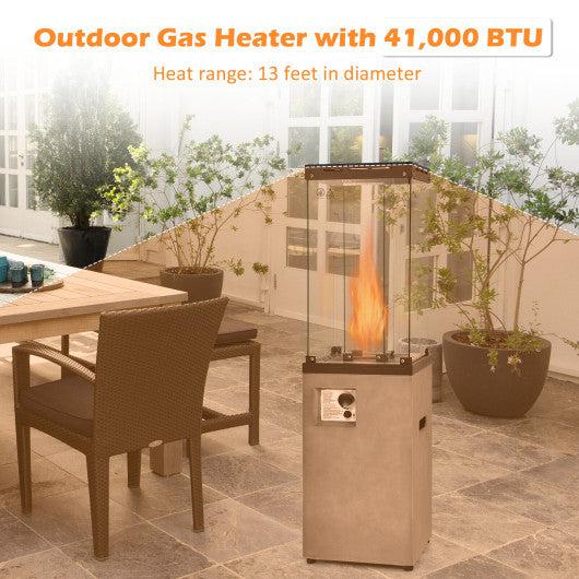 Costway 41,000 BTU Gray Liquid Propane Patio Heater with Lockable Wheels