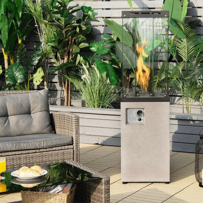 Costway 41,000 BTU Gray Liquid Propane Patio Heater with Lockable Wheels