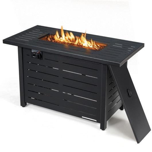 Costway 42" 60,000 BTU Rectangular Propane Fire Pit Table with Waterproof Cover