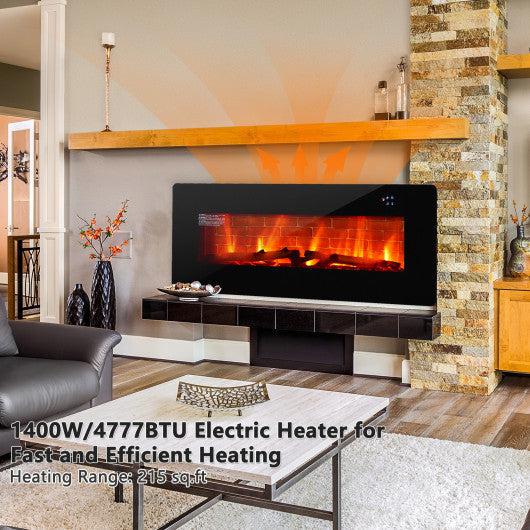 Costway 42" Black Electric Wall Mounted Freestanding Fireplace with Remote Control