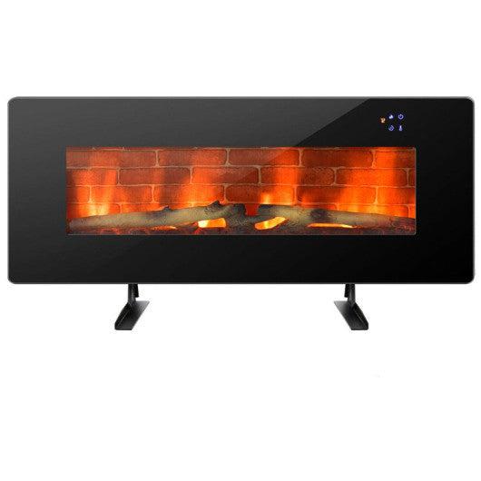 Costway 42" Black Electric Wall Mounted Freestanding Fireplace with Remote Control