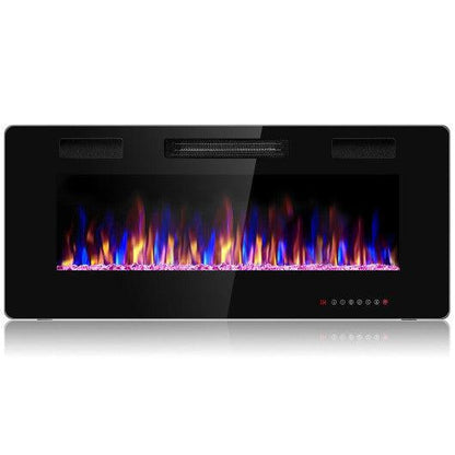 Costway 42" Recessed Ultra Thin Electric Fireplace with Timer