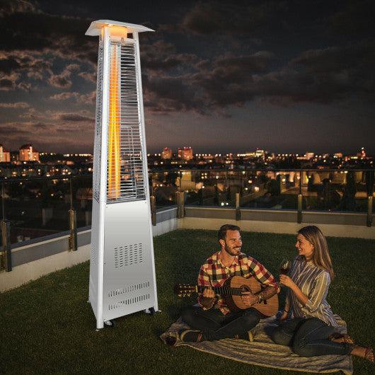 Costway 42,000 BTU Stainless Steel Pyramid Patio Heater With Wheels