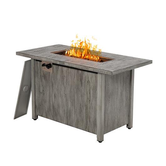 Costway 43" 50,000 BTU Gray Propane Fire Pit Table with Removable Lid