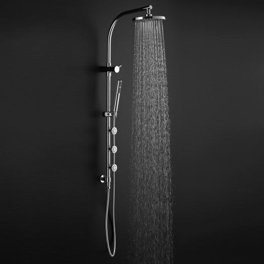 Costway 44" Chrome Brass Rainfall Shower Panel Wall Mount with Hand Show