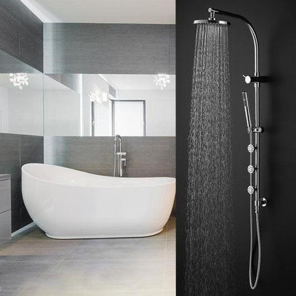 Costway 44" Chrome Brass Rainfall Shower Panel Wall Mount with Hand Show