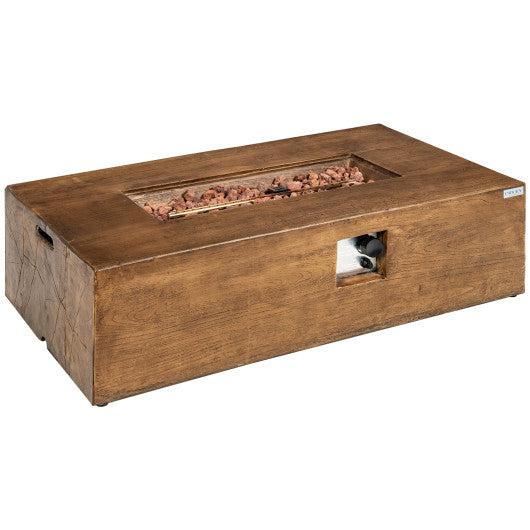 Costway 48" x 27" 50,000 BTU Outdoor Gas Fire Pit Table with Lava Rocks and Cover