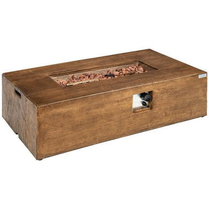 Costway 48" x 27" 50,000 BTU Outdoor Gas Fire Pit Table with Lava Rocks and Cover