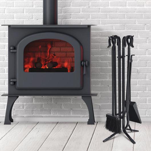 Costway 5 Pieces Fireplace Iron Standing Tools Set