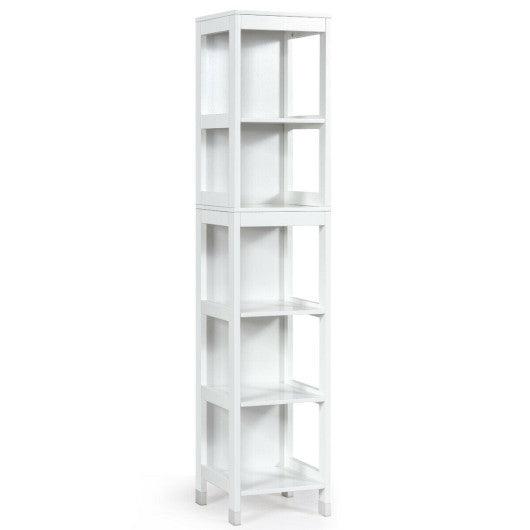 Costway 5-Tier Multifunctional Bathroom Floor Cabinet Storage with 2 Drawers