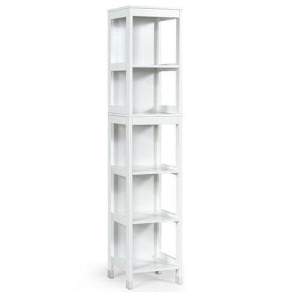 Costway 5-Tier Multifunctional Bathroom Floor Cabinet Storage with 2 Drawers