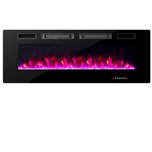 Costway 50" Ultra-Thin Electric Fireplace with Decorative Crystals