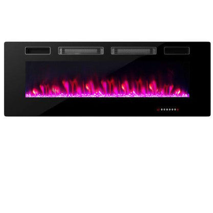 Costway 50" Ultra-Thin Electric Fireplace with Decorative Crystals