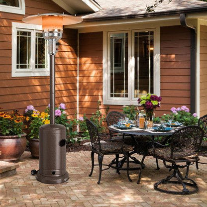 Costway 50,000 BTU Bronze Stainless Steel Propane Patio Heater with Trip Over Protection