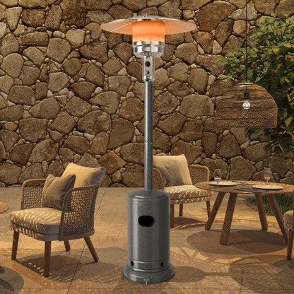 Costway 50,000 BTU Gray Stainless Steel Propane Patio Heater with Trip Over Protection