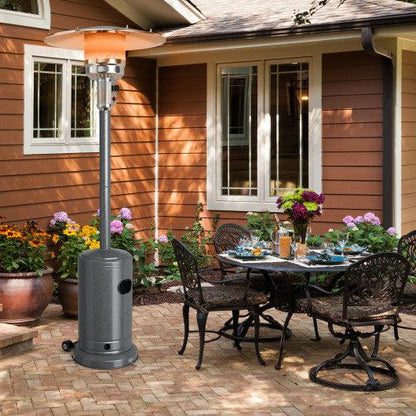 Costway 50,000 BTU Gray Stainless Steel Propane Patio Heater with Trip Over Protection