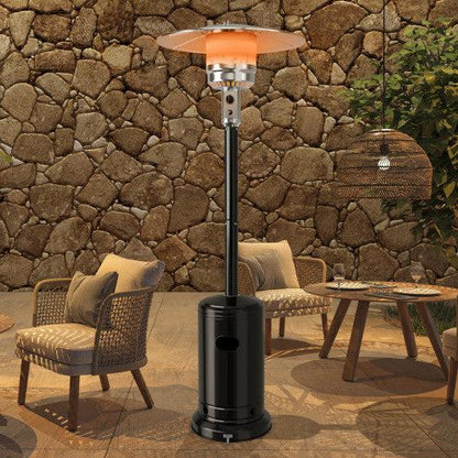 Costway 50,000 Black BTU Stainless Steel Propane Patio Heater with Trip Over Protection